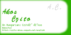 akos czito business card